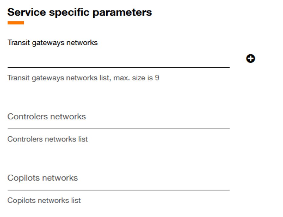 Fill in Copilots neworks and transit gateways networks