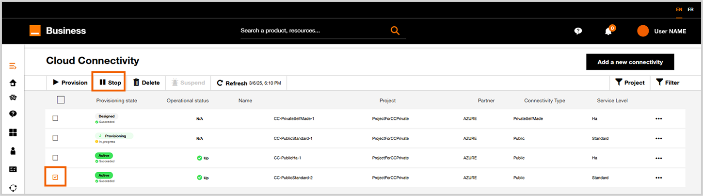 Cloud connector inventory.